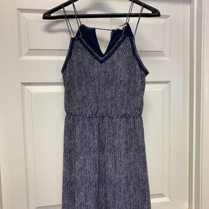 Skies Are Blue Crepe Blue Stripe Dress sz L EUC